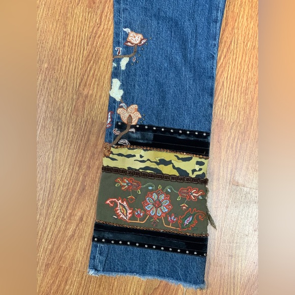 Amazing Vintage Etro Embroidered Boho Paisley Bootcut Flare Jeans - Picture 6 of 14